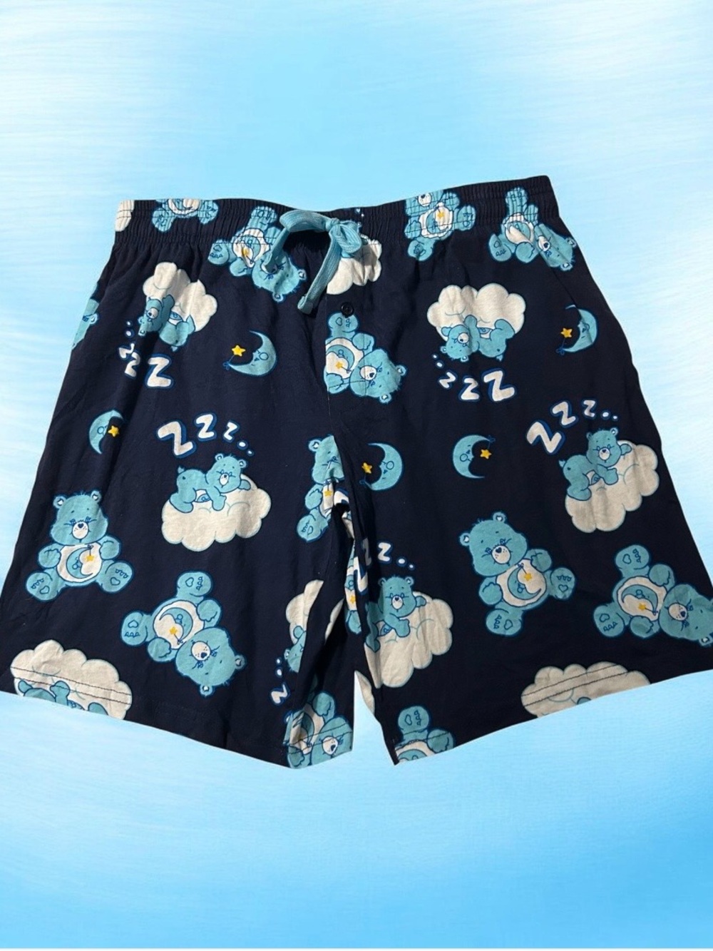 Care Bears Bedtime Bear Navy Blue Pajama Shorts Lounge Sleep Size L